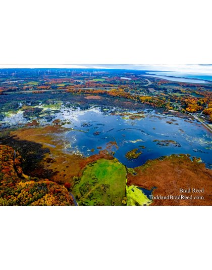 (1495) aerial photo of PM river with fall color