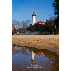 Au Sable Light Reflected in Lake Superior
