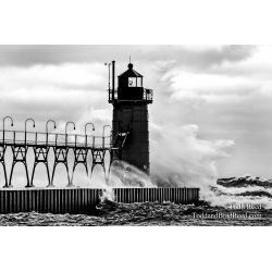 Superstorm Slams South Haven - black and white