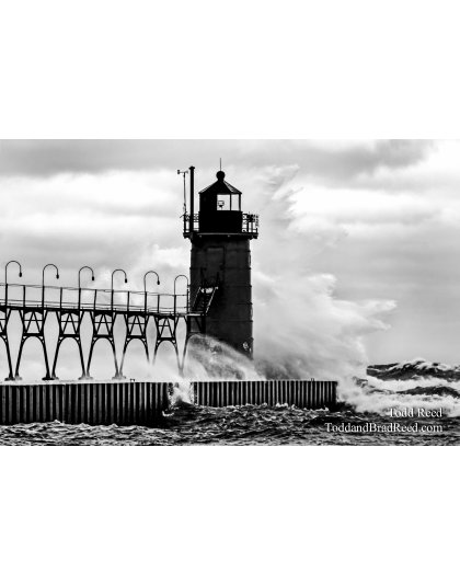 Superstorm Slams South Haven - black and white