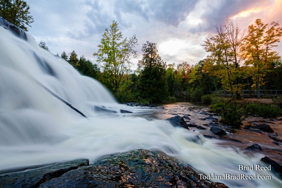 Bond Falls at Sunset (1180)