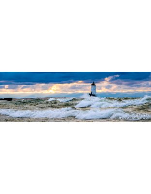 Sunset at Stearns Beach on a Thursday Cropped Panoramic (1735)