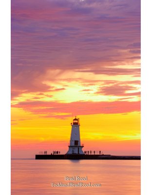 Sunset Off of North Inner Pier in Ludington (2994)