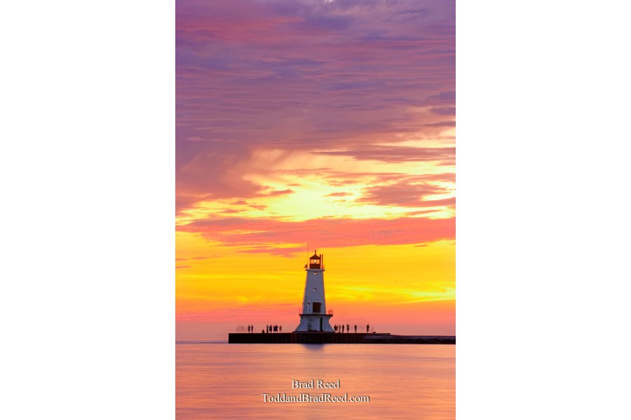 Sunset Off of North Inner Pier in Ludington (2994)