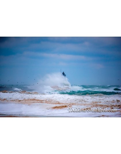 Ludington Lighthouse During Storm (4496)