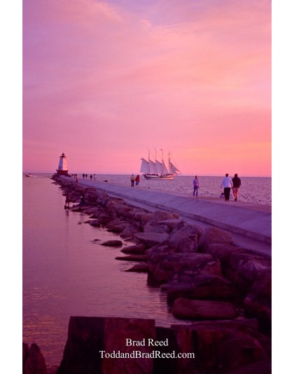 Tall Ship and Ludington Light Vertical (0030)